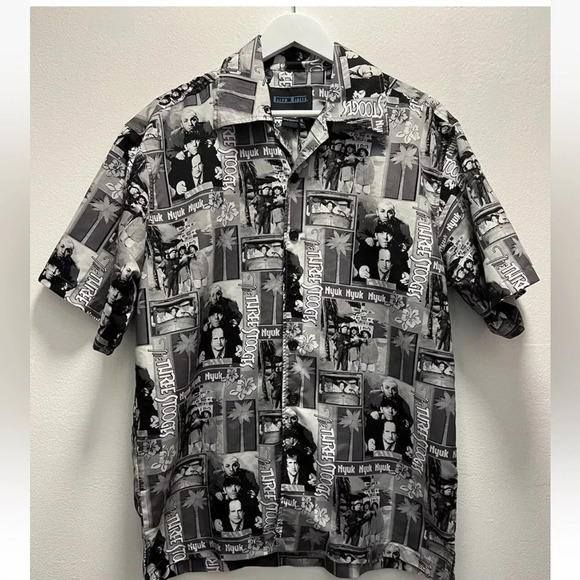 Men’s Ralph Marlin The Three Stooges Button Shirt - Picture 1 of 5